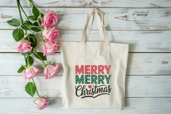 Festive Polka Dot Merry Merry Christmas Embroidery Design