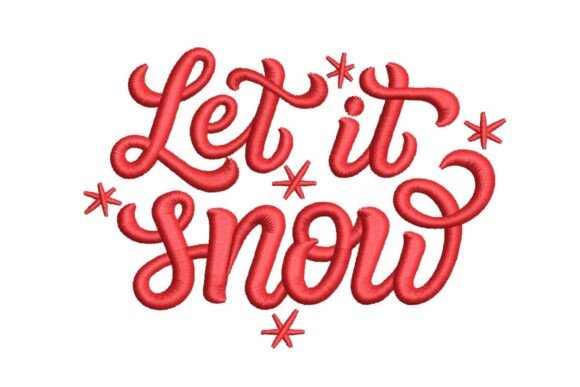 Let It Snow Festive Red Calligraphy Design