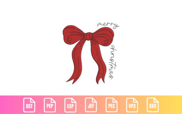 Merry Christmas Bow Classic Red Ribbon