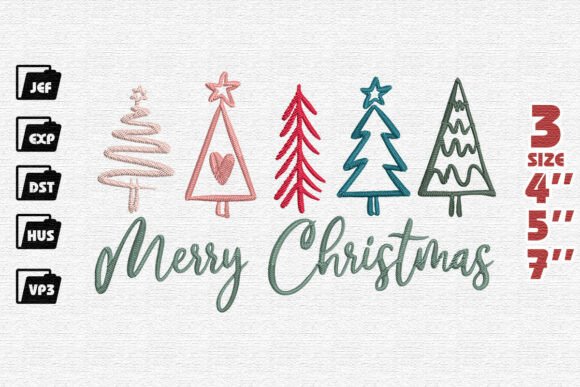 Merry Christmas with Whimsical Doodle Trees